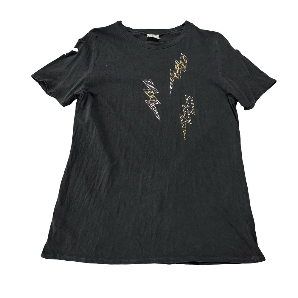 Peach Love California Women's Distressed Grunge Emo T Shirt Gray USA Made Sz Lg